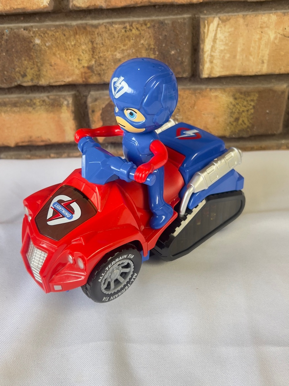Red and Blue Kids ATV Toy with Removable Rider